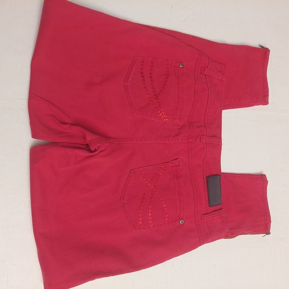 BACCINI Bright Red Denim Cropped Ankle Zip Mid Rise Jeans Bold Size 6 30x26 - Picture 5 of 14